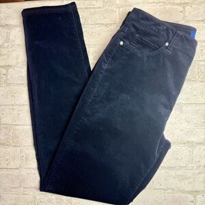 Talbots Navy Blue Corduroy Pants High Waist Straight Leg Classic Stretch EUC 8😍